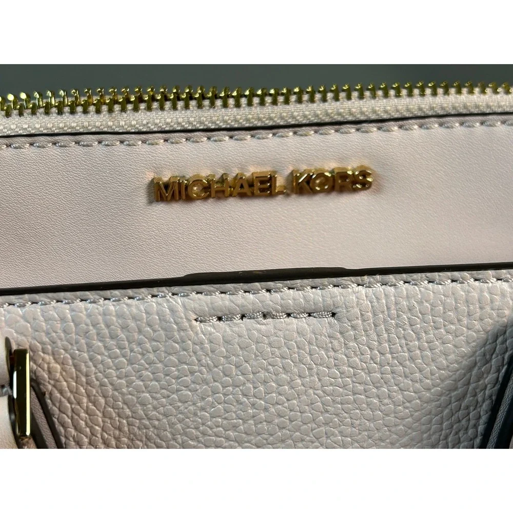 Michael Kors Pink Pebbled Leather Satchel and Dome Pouch 2-in-1 Handbag Set